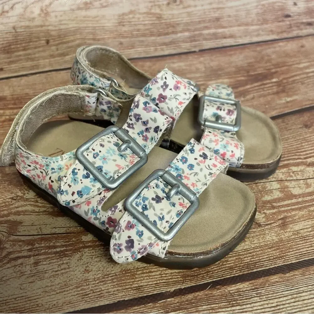Zara toddler floral sandals size EU21  Us 5 1/2